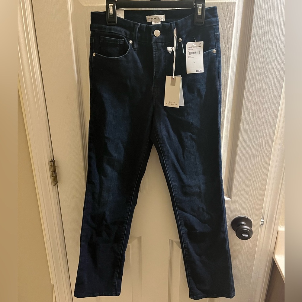 Good American good legs straight jeans size 0